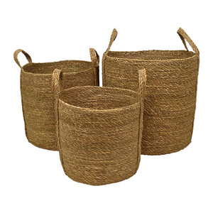 Akua S/3 Seagrass Baskets 35x35cm-Natural - Sizes sold separately - BULK ITEM
