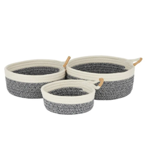 Harris S/3 Cotton Baskets Navy/Ivory - Sizes Sold Individually