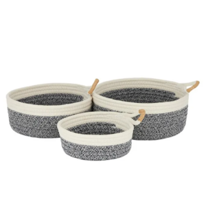 Harris S/3 Cot Baskets Navy/Iv 25x10cm#