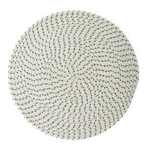 Tess Cotton Rnd Placemat 38cm Ivory/Grn