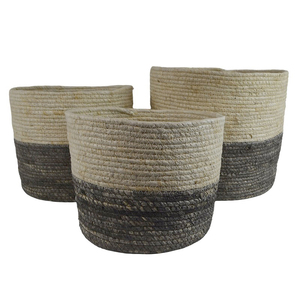 Large Cayo Maize Baskets 35x29cm Nat/Grey - BULK ITEM