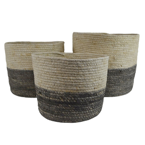 Medium Cayo Maize Baskets 35x29cm Nat/Grey - BULK ITEM
