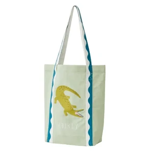 Crikey Cotton Embroidered Tote 38x36cm