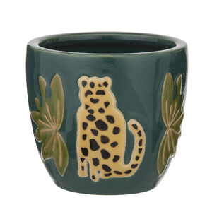 Leafy Leopard Planter Pot 13x13x12cm Le