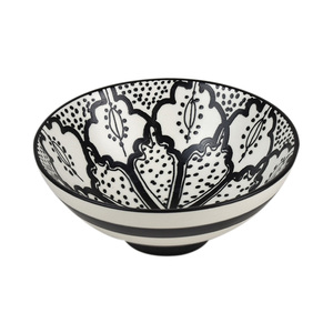 Aleah Ceramic Bowl 12x12x5cm Black/White