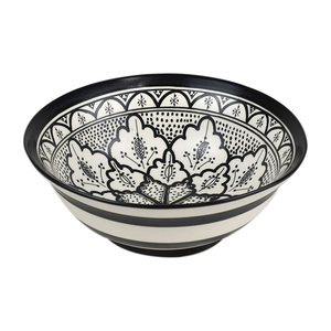 Aleah Ceramic Bowl 21x21x7.5cm - Black/White