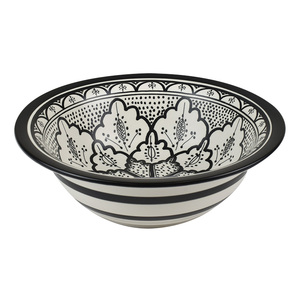 Aleah Ceramic Bowl 28.5x28.5x9cm Blk/Wht - BULK ITEM