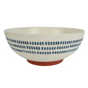 Sawyer Ceramic Bowl 20x7.5cm White/Navy# - BULK ITEM
