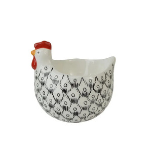 Hazel Hen Egg Cup 8.5x7.5cm White/Black