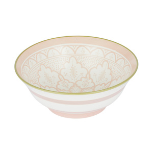 Aleah Ceramic Bowl 21x21x7.5cm Pnk/Grn