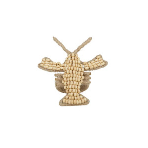 Lobster Beaded Napkin Rings 10cm Nat