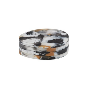 Noir  S/4 Resin Coasters 10cm Black