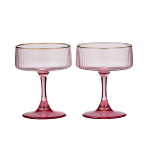 Clara S/2 Coupe Glass 10x8x12.5cm Pink