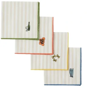 Deli S/4 Cotton Emb'd Napkins 40x40cm