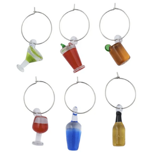 Fiesta S/6 Glass Wine Charms 2.5cm
