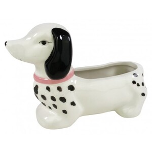 Sausage Dog Planter Monochrome Small 12cm