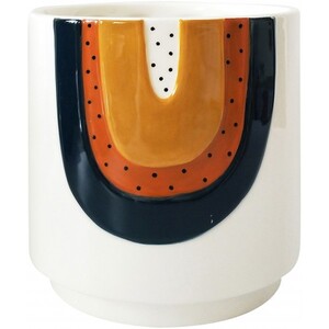 Woodstock Rainbow Planter Blue & Terracotta Sm 13cm