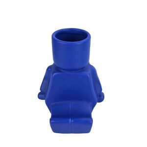 Block Man Sitting Planter Blue 14cm