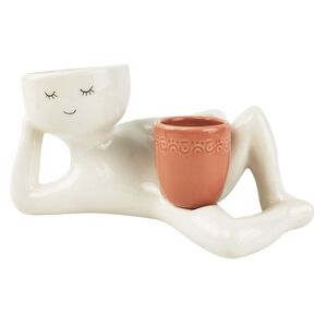 Kinky Person Holding a Pot Planter Rose H25X13cm