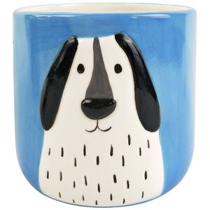 Cute Dog Planter Light Blue Med 13cm
