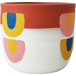 Alana Planter Terracotta & Pink Med 14cm