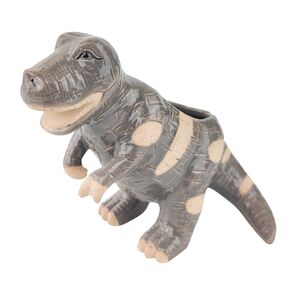 T-Rex Dinosaur Planter Grey 13cm - BULK ITEM