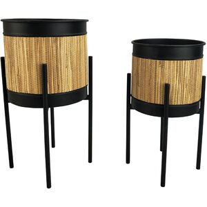 Small Black Gabe Planter with Legs 