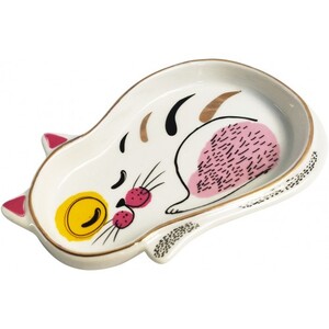 Abstract Cat Sleeping Trinket Dish Multi