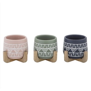 Tova Planter Pot On Stand - 3 Asst 11x13cm Dar