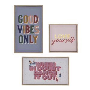 Affirmations Wall Décor Set/3 30x30cm/30x50cm/50x30cm Mul - CLICK & COLLECT ONLY